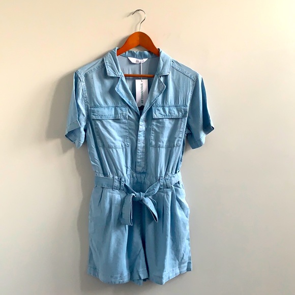 H&M Pants - New H&M Belted Chambray Lyocell Shorts Romper Jumpsuit in size Extra Small